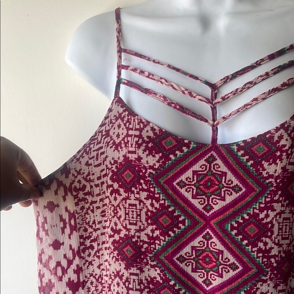 Maurices Red Asymmetrical Tiered Sundress Casual - Picture 7 of 11